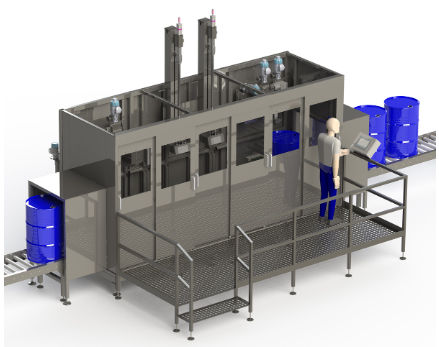 Vollautomatische Füll- und Verschließanlage - EL2-B - AiCROV - für Flüssigkeiten / per Gewicht / Industrie
