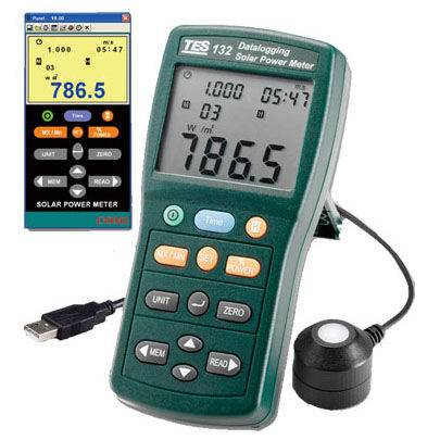 Digitales Leistungsmessgerät - TES-132 - TES Electrical Electronic Corp. - tragbar / USB / für Photovoltaikanwendung