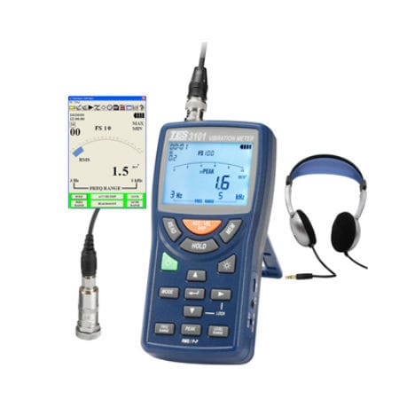 Schwingungsmessgerät für Maschinenüberwachung - TES-3101 - TES Electrical Electronic Corp. - tragbar / digital / Beschleunigungsmesser