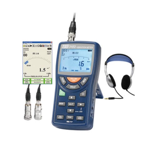 Schwingungsmessgerät für Maschinenüberwachung - TES-3102 - TES Electrical Electronic Corp. - tragbar / digital / Beschleunigungsmesser