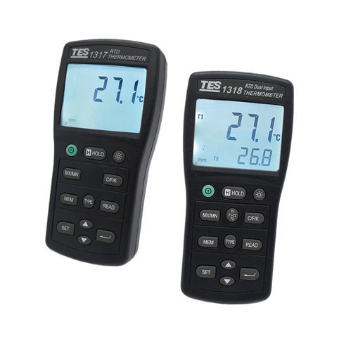 RTD-Thermometer - TES-131 series - TES Electrical Electronic Corp. - platinfarben / mit LCD-Display / °C