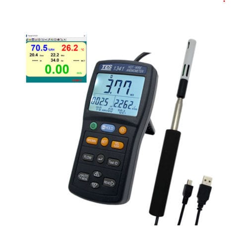 Heißdraht-Thermoanemometer - TES-1341 - TES Electrical Electronic Corp. - digital / batteriebetrieben / USB