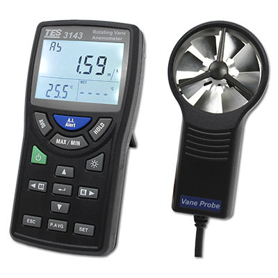 Flügelrad-Anemometer - TES-3143 - TES Electrical Electronic Corp. - digital / tragbar