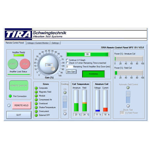 Schwingregelungssoftware - TIRA GmbH - Schnittstellen / Überwachung / Steuerung