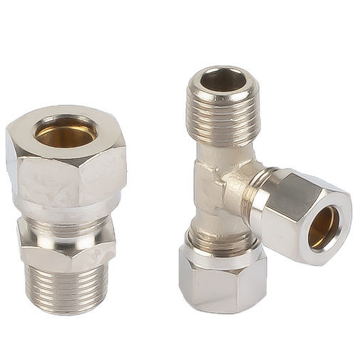 Kompressionsanschluss - D400 series - A&T Fluid solutions - pneumatisch / Einschraub / rechtwinkelig