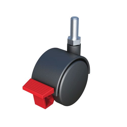 Bockrolle - RSIF - ISC PLASTIC PARTS - Gewindeschaft / mit Bremse / Polypropylen