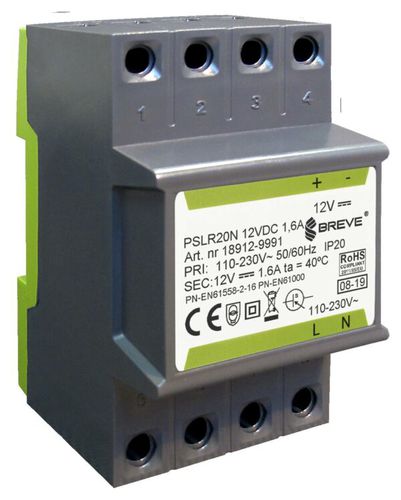 Stromversorgung für DIN-Schiene - PSLR N series  - BREVE-Tufvassons - AC/DC / Schaltnetzteil / IP20