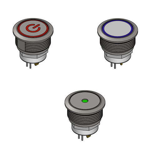 Wasserdichter Drucktaster - W48M series - LUMEX - IP67 / Metall / Edelstahl