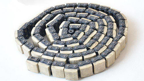 Kette für Antrieb - Ocean Industry - Stahl / mit aufvulkanisierten Elastomer-Profil / Rollen