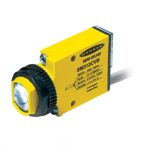 Optoelektronischer Sensor / Reflex-Lichttaster - MINI-BEAM SERIES - BANNER ENGINEERING CORP. - polarisierte Rückbeleuchtung / Einweg / rechteckig
