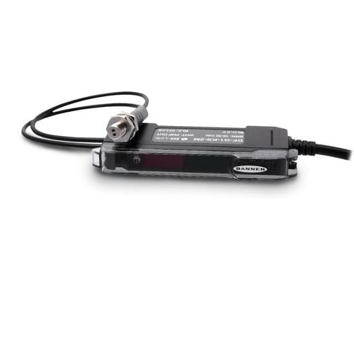 Optoelektronischer Sensor / mit Hintergrundausblendung - DF-G1 SERIES - BANNER ENGINEERING CORP. - rechteckig / rotes Licht / Glasfaser