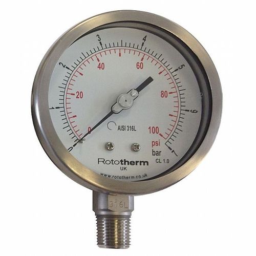 Manometer mit Zifferblatt-Anzeige - RPG series - British Rototherm Co. Ltd - Gewinde / NPT 1/4 / NPT 1/2