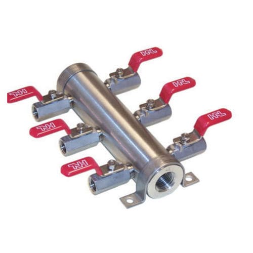 Mehrweg-Verteilerblock - 910 - British Rototherm Co. Ltd - Edelstahl / für Gas / für Verteilungszwecke
