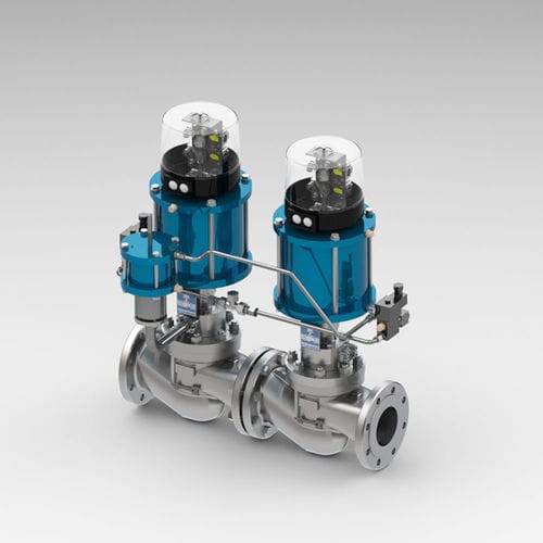Sitzventil - KVII/F-KVII/F - Kühme Armaturen GmbH - pneumatisch / Steuerung / double block and bleed