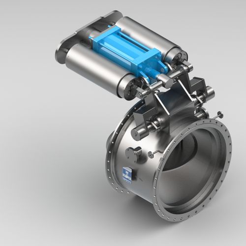 Absperrklappe - PKIII/D - Kühme Armaturen GmbH - pneumatisch gesteuert / Absperr / für Gas