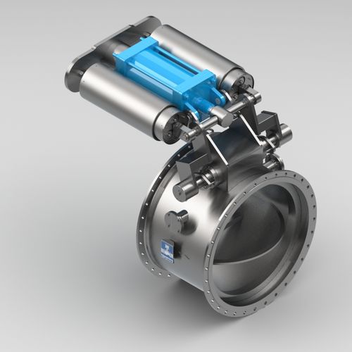 Absperrklappe - PKIII - Kühme Armaturen GmbH - pneumatisch gesteuert / Absperr / für Gas