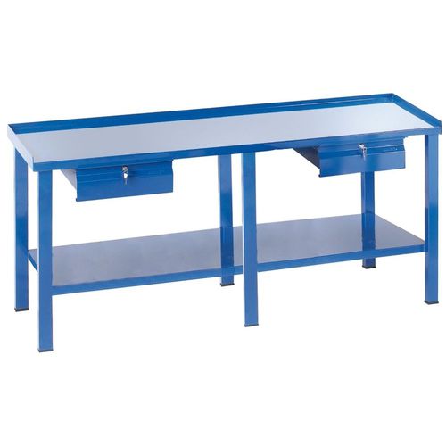 Stahl-Werkbank - 218/F - ARMECO - für Werkstatt / einteilig / mit 2 Schubladen