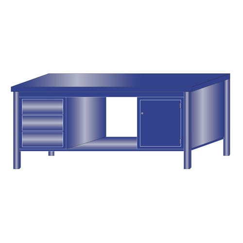 Metallwerkbank - 218/FF - ARMECO - für Werkstatt / einteilig / mit 3 Schubladen