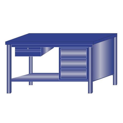 Metallwerkbank - 217/FE - ARMECO - für Werkstatt / einteilig / mit 4 Schubladen