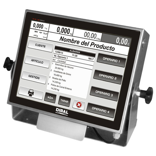 Wägeindikator mit Touchscreen - VT-800 - DIBAL, S.A. - Benchtop / wandmontiert / IP65