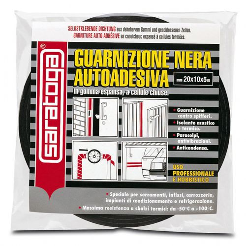 Gummi-Klebeband - BLACK SELF - Saratoga Int Sforza - Schaumstoff / schwarz / für Industrieanwendungen