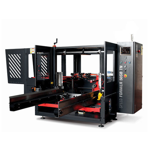 Automatischer Kartonaufrichter - 50 SB TN - ISG Pack - mit Klebeband / Hotmelt-Klebstoff / mit präzisem Faltvorgang