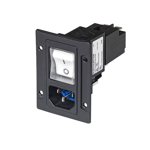 Gerätestecker-Kombielement / mit Schalter - DG11 - SCHURTER - eingebaut / IEC mit 2-poligem Leistungswandler
