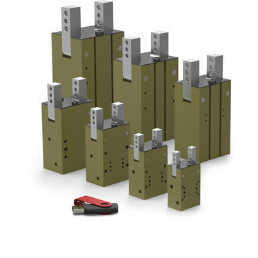 Pneumatikgreifer - CT-50M - DE-STA-CO - Federdruck / 180°-Winkel / 2 Backen