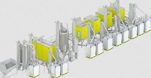 Recycling-Anlage / Kunststoff - KRS - HAMOS GmbH, Recycling- und Separationstechnik - DEEE / mit Granulierung / auf Prozessleitung