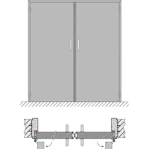 Schiebetür - HEINEN SONDERMASCHINENBAU Neustadt GmbH - einflügelig / Edelstahl / Stahl