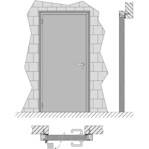 Einflügeltür - HEINEN SONDERMASCHINENBAU Neustadt GmbH - mit Scharnier / Stahl / PVC