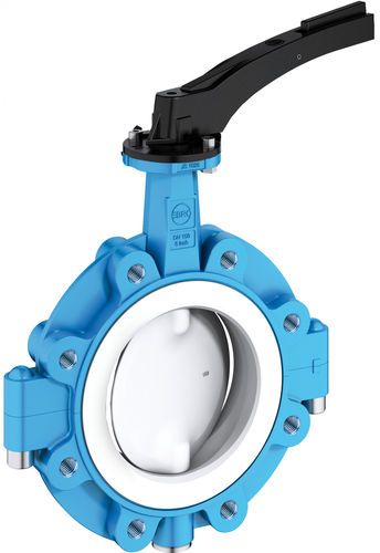 Absperrklappe - T 214-A - EBRO ARMATUREN Gebr. Bröer GmbH - Hebel / für Chemikalien / Lug-Typ
