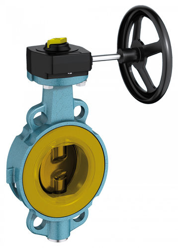 Absperrklappe - Z 011-GMX - EBRO ARMATUREN Gebr. Bröer GmbH - mit Handrad / Zwischenflansch / für abrasive Fluide
