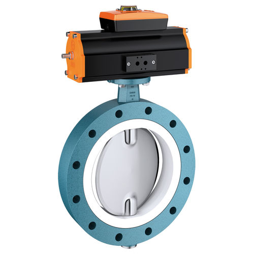 Absperrklappe - Z 014-WN - EBRO ARMATUREN Gebr. Bröer GmbH - pneumatisch gesteuert / Flansch
