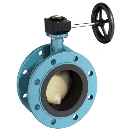 Absperrklappe - F 012-A - EBRO ARMATUREN Gebr. Bröer GmbH - mit Handrad / für Abwasser / Doppelflansch