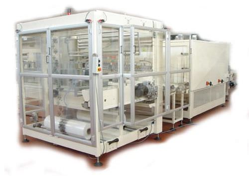 Automatische Schrumpffolienverpackungsmaschine - H130 -A90&deg;T - MACDUE - mit Schrumpftunnel / mit hoher Drehzahl