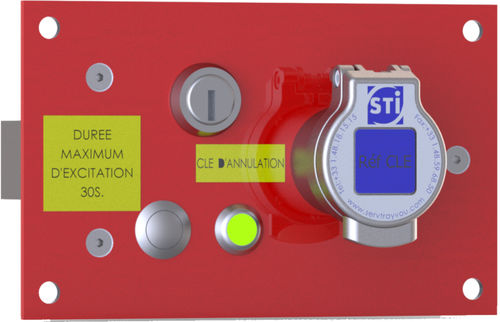 Schloss mit Schlüssel - ERTK - SERV TRAYVOU INTERVERROUILLAGE - elektronisch / Messing / Edelstahl