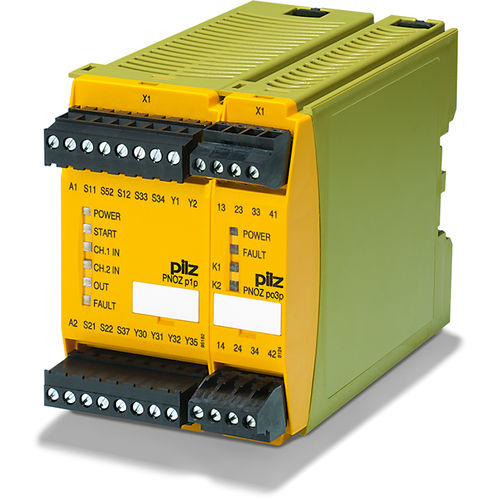 Notausschalter-Sicherheitsrelais - PNOZpower - PILZ - für Lichtvorhang / NO / für DIN-Schiene