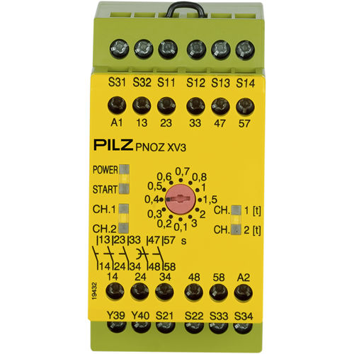 Sicherheitsrelais für Schalttafelmontage - PNOZ XV3 - PILZ - Zweikanal / Einkanal / 24 VDC