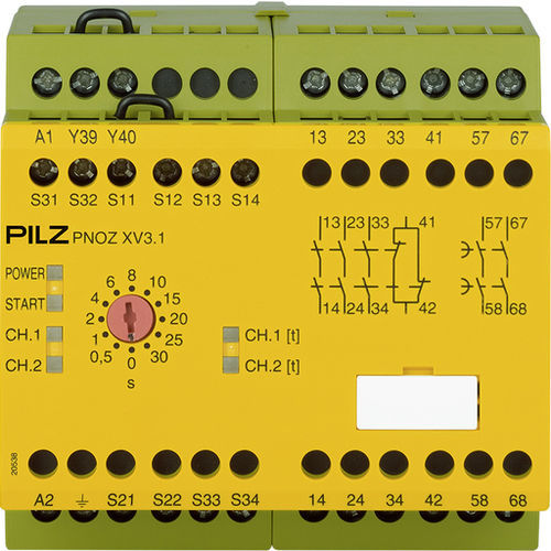 Notausschalter-Sicherheitsrelais - PNOZ XV3.1 - PILZ - DC / AC / zeitgesteuert