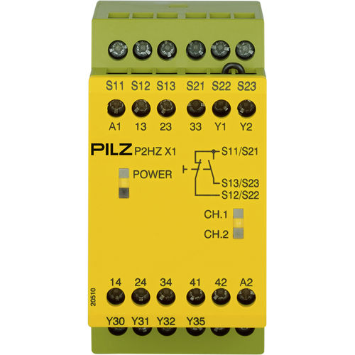 Sicherheitsrelais für Zweihandsteuerung - P2HZ X1 - PILZ - für Drucktaster / für Schalttafelmontage / Plug-in