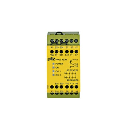 Notausschalter-Sicherheitsrelais - PNOZ X2.4V - PILZ - für Schalttafelmontage / Plug-in / Zweikanal