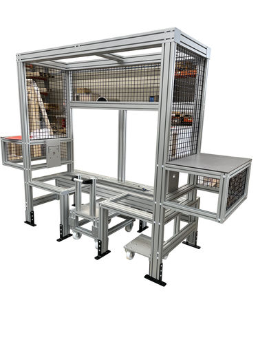 Modulares Maschinengestell - NORCAN - Säulen / mit Schaltschrank / für lineare Anwendung