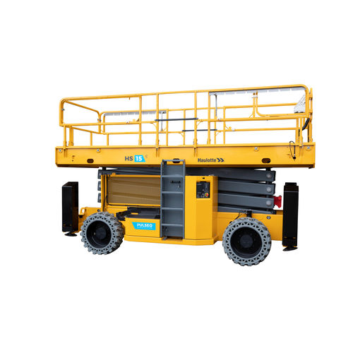 Scherenarbeitsbühne auf Reifen - HS15 E - Haulotte - elektrisch / Innen- und Außenbereich / für Baustelle