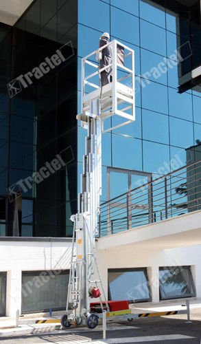 Mobile Hubmastbühne - Alulift™ - TRACTEL - elektro-hydraulisch / für Außenbereich