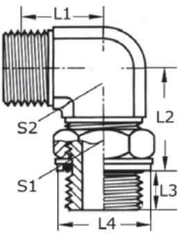 Hydraulikanschluss - CMOA, DKO series - NORMYDRO - Einschraub / rechtwinkelig / Edelstahl