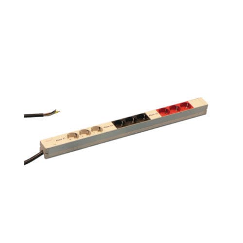 Steckdosenleiste mit Schalter - 60110-219 - nVent Schroff GmbH - dreiphasig / mit 9 Steckdosen