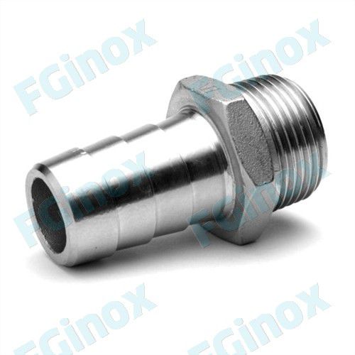 Hydraulikadapter für Rohre - AH25G - FG INOX - außen gerillt / Edelstahl / sechseckig