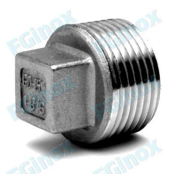 Quadratkopf-Stopfen - BC15G - FG INOX - rund / Gewinde / außen