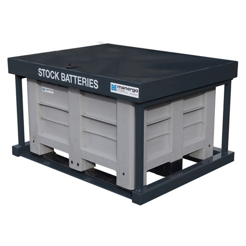 Palettenbox für leere Batterien - SB60 - MANERGO - Kunststoff / Lager / mit Deckel